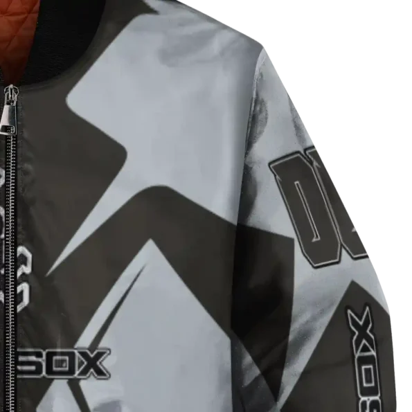 customized chicago white sox spider mark black grey crocs bomber jacket premium grade