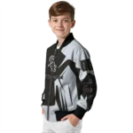 customized chicago white sox spider mark black grey crocs bomber jacket best selling