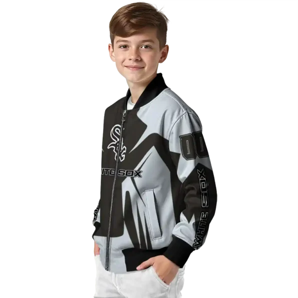 customized chicago white sox spider mark black grey crocs bomber jacket trendy