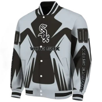 customized chicago white sox spider mark black grey crocs varsity jacket best selling