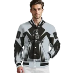 customized chicago white sox spider mark black grey crocs varsity jacket best selling