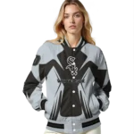 customized chicago white sox spider mark black grey crocs varsity jacket best selling