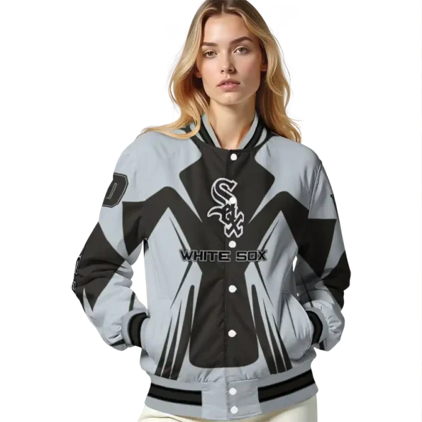 customized chicago white sox spider mark black grey crocs varsity jacket latest model