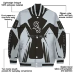 customized chicago white sox spider mark black grey crocs varsity jacket best selling