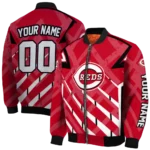 customized cincinnati reds chevron angles red bomber jacket best selling