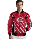 customized cincinnati reds chevron angles red bomber jacket best selling