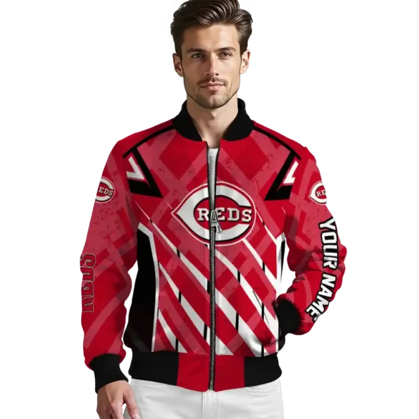 customized cincinnati reds chevron angles red bomber jacket high quality