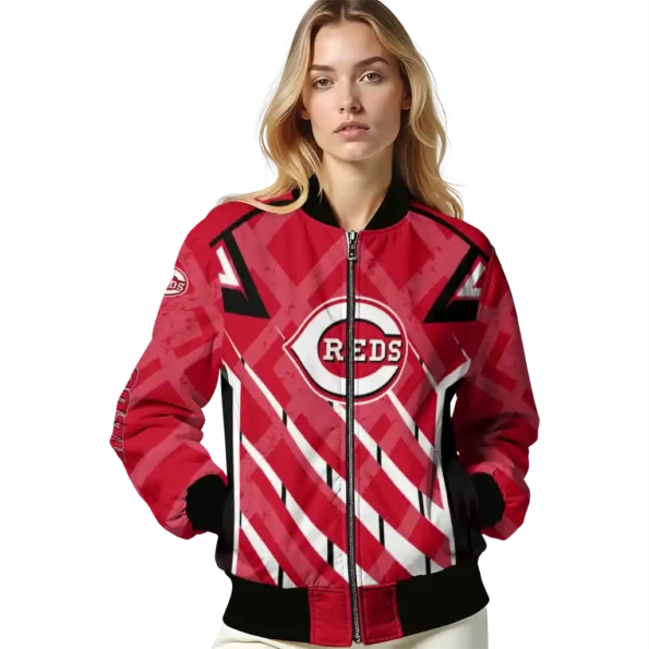 customized cincinnati reds chevron angles red bomber jacket latest model