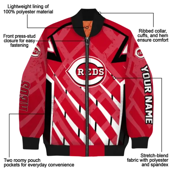 customized cincinnati reds chevron angles red bomber jacket new arrival