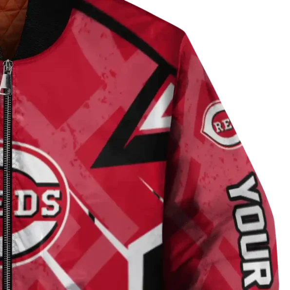 customized cincinnati reds chevron angles red bomber jacket premium grade