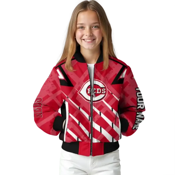 customized cincinnati reds chevron angles red bomber jacket top rated