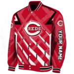 customized cincinnati reds chevron angles red varsity jacket best selling