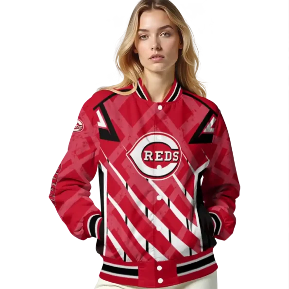 customized cincinnati reds chevron angles red varsity jacket latest model