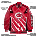 customized cincinnati reds chevron angles red varsity jacket best selling