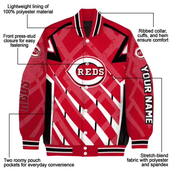customized cincinnati reds chevron angles red varsity jacket new arrival