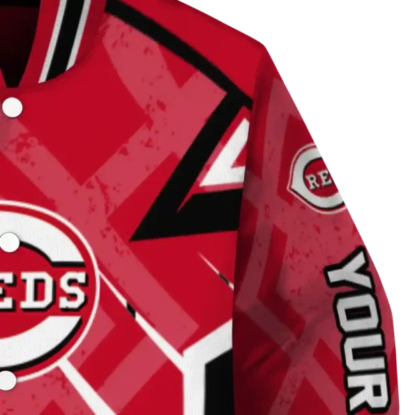 customized cincinnati reds chevron angles red varsity jacket premium grade
