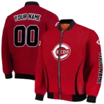 customized cincinnati reds chevron arrow red bomber jacket best selling