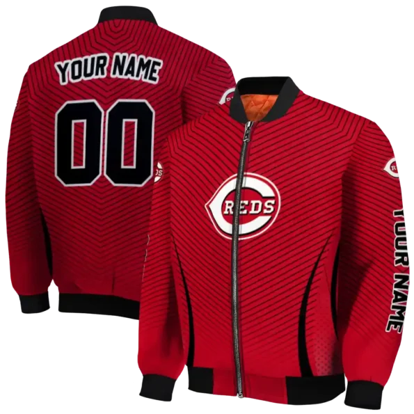 customized cincinnati reds chevron arrow red bomber jacket fashion forward