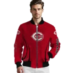 customized cincinnati reds chevron arrow red bomber jacket best selling