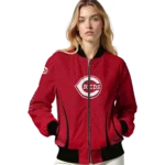 customized cincinnati reds chevron arrow red bomber jacket best selling
