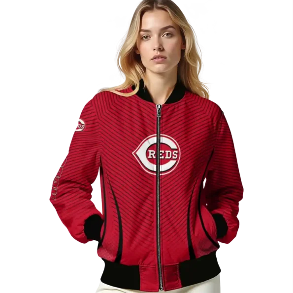 customized cincinnati reds chevron arrow red bomber jacket latest model