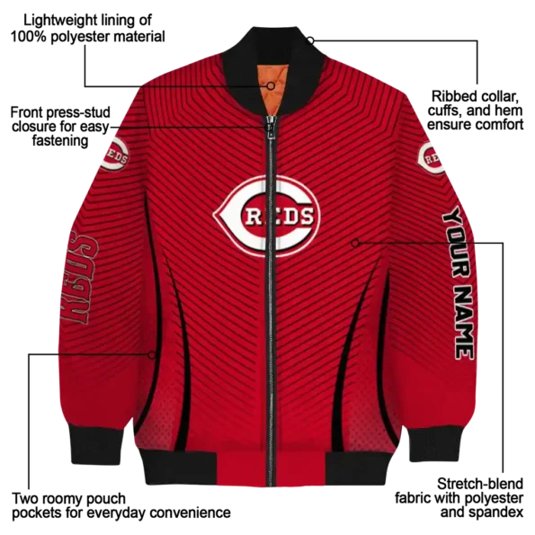 customized cincinnati reds chevron arrow red bomber jacket new arrival