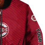 customized cincinnati reds chevron arrow red bomber jacket best selling
