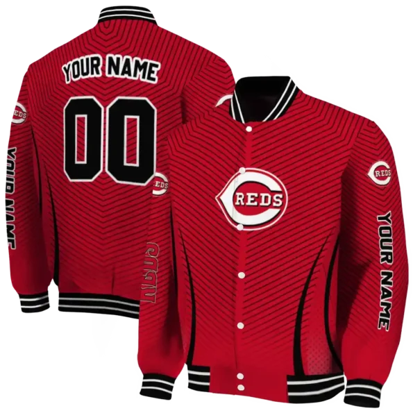 customized cincinnati reds chevron arrow red varsity jacket fashion forward