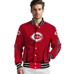 customized cincinnati reds chevron arrow red varsity jacket best selling