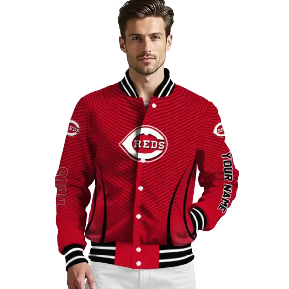 customized cincinnati reds chevron arrow red varsity jacket high quality