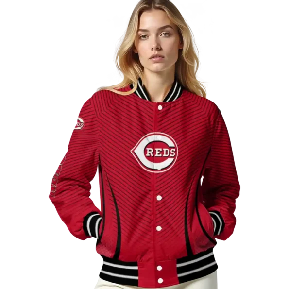 customized cincinnati reds chevron arrow red varsity jacket latest model