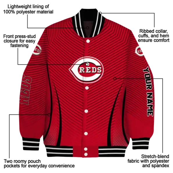 customized cincinnati reds chevron arrow red varsity jacket new arrival