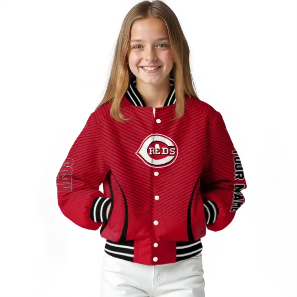 customized cincinnati reds chevron arrow red varsity jacket top rated
