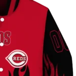 customized cincinnati reds flame border red black varsity jacket best selling