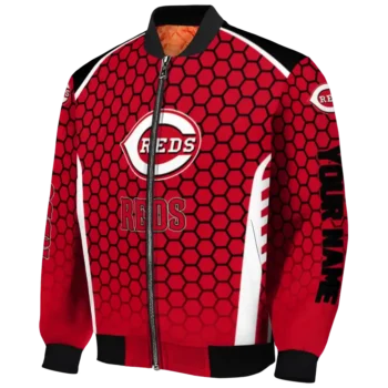 customized cincinnati reds hexagon grid red bomber jacket best selling