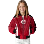 customized cincinnati reds hexagon grid red bomber jacket best selling