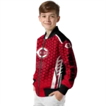 customized cincinnati reds hexagon grid red bomber jacket best selling