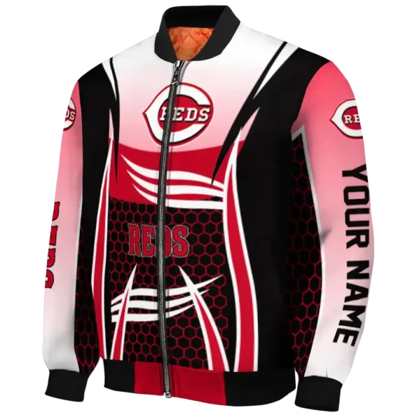 customized cincinnati reds mesh effect red black bomber jacket best selling