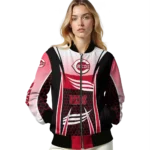 customized cincinnati reds mesh effect red black bomber jacket best selling