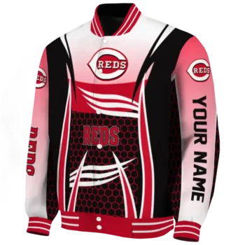 customized cincinnati reds mesh effect red black varsity jacket best selling