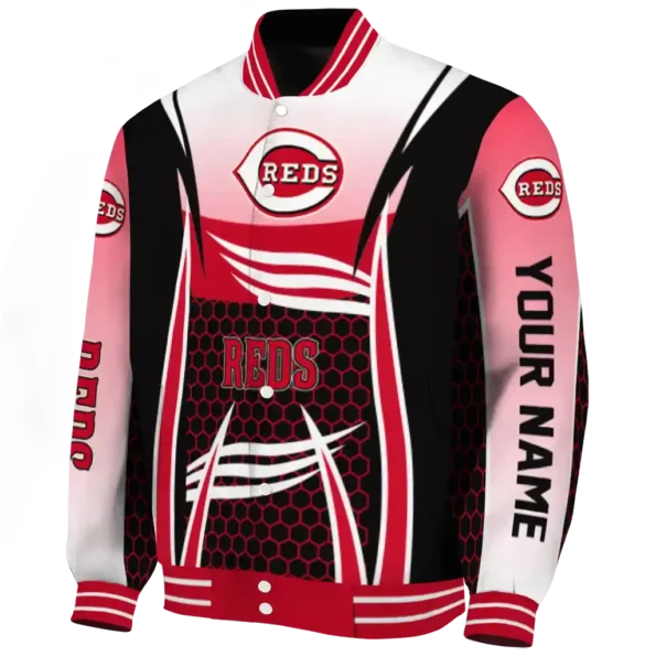 customized cincinnati reds mesh effect red black varsity jacket best selling