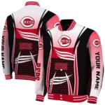 customized cincinnati reds mesh effect red black varsity jacket best selling