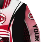 customized cincinnati reds mesh effect red black varsity jacket best selling