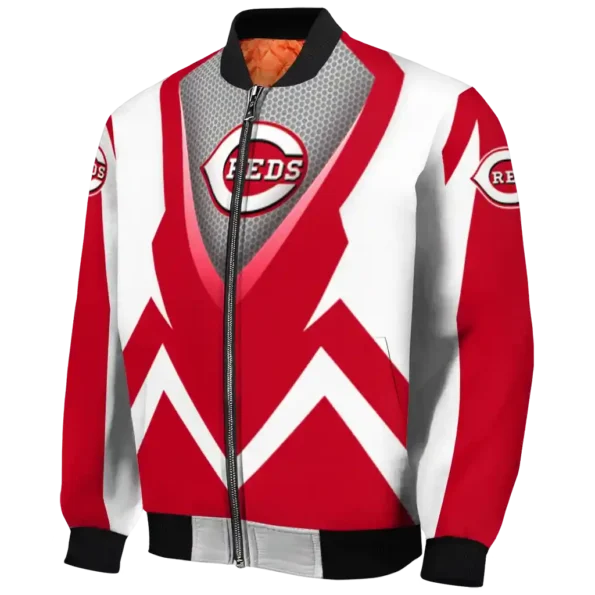 customized cincinnati reds v stripes red white bomber jacket best selling