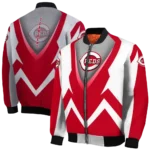 customized cincinnati reds v stripes red white bomber jacket best selling