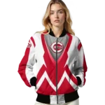 customized cincinnati reds v stripes red white bomber jacket best selling