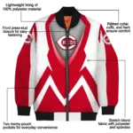 customized cincinnati reds v stripes red white bomber jacket best selling