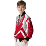 customized cincinnati reds v stripes red white bomber jacket best selling