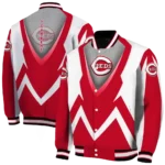 customized cincinnati reds v stripes red white varsity jacket best selling
