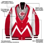 customized cincinnati reds v stripes red white varsity jacket best selling